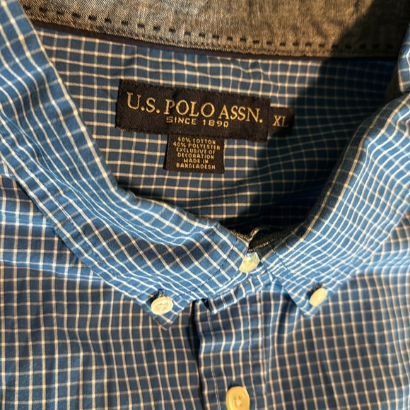Men’s US Polo Association Blue Button Down Shirt XL - Picture 2 of 5